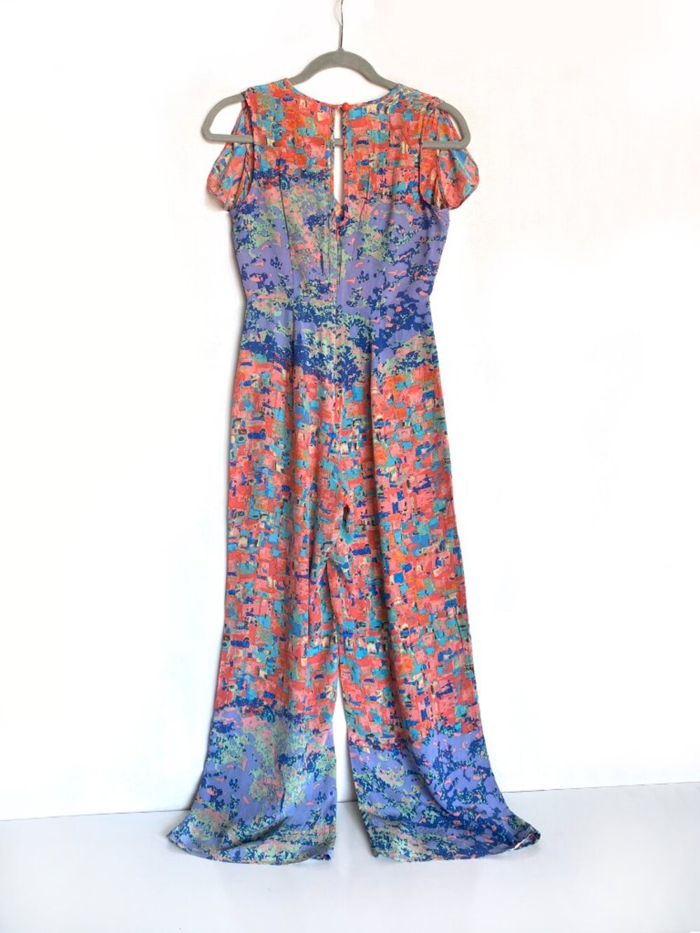 Tracy Reese Anthropologie 100 % Silk Manarola Jumpsuit Size 0 Petite Wide Leg - Picture 5 of 9